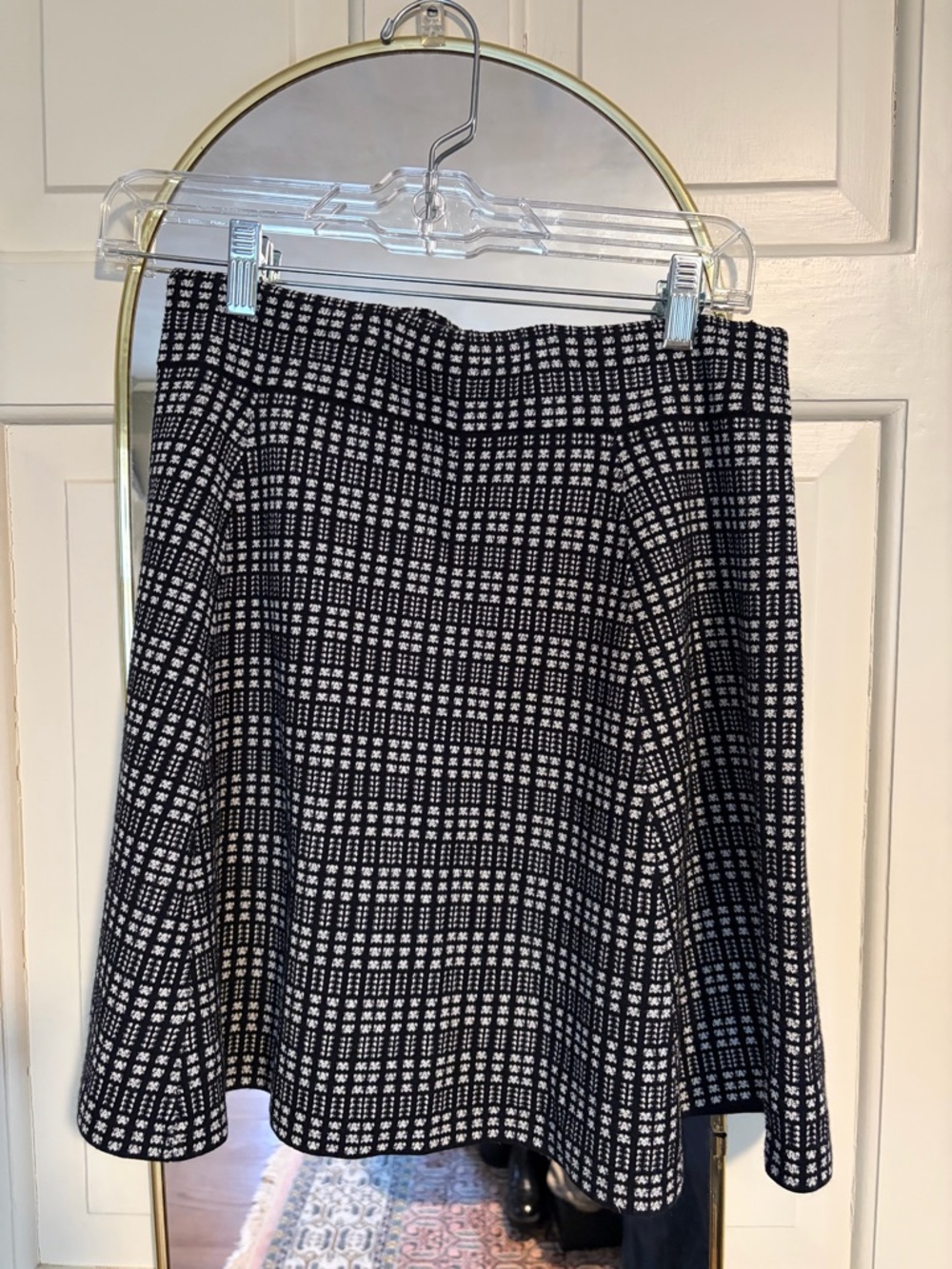 Theory black and white print miniskirt